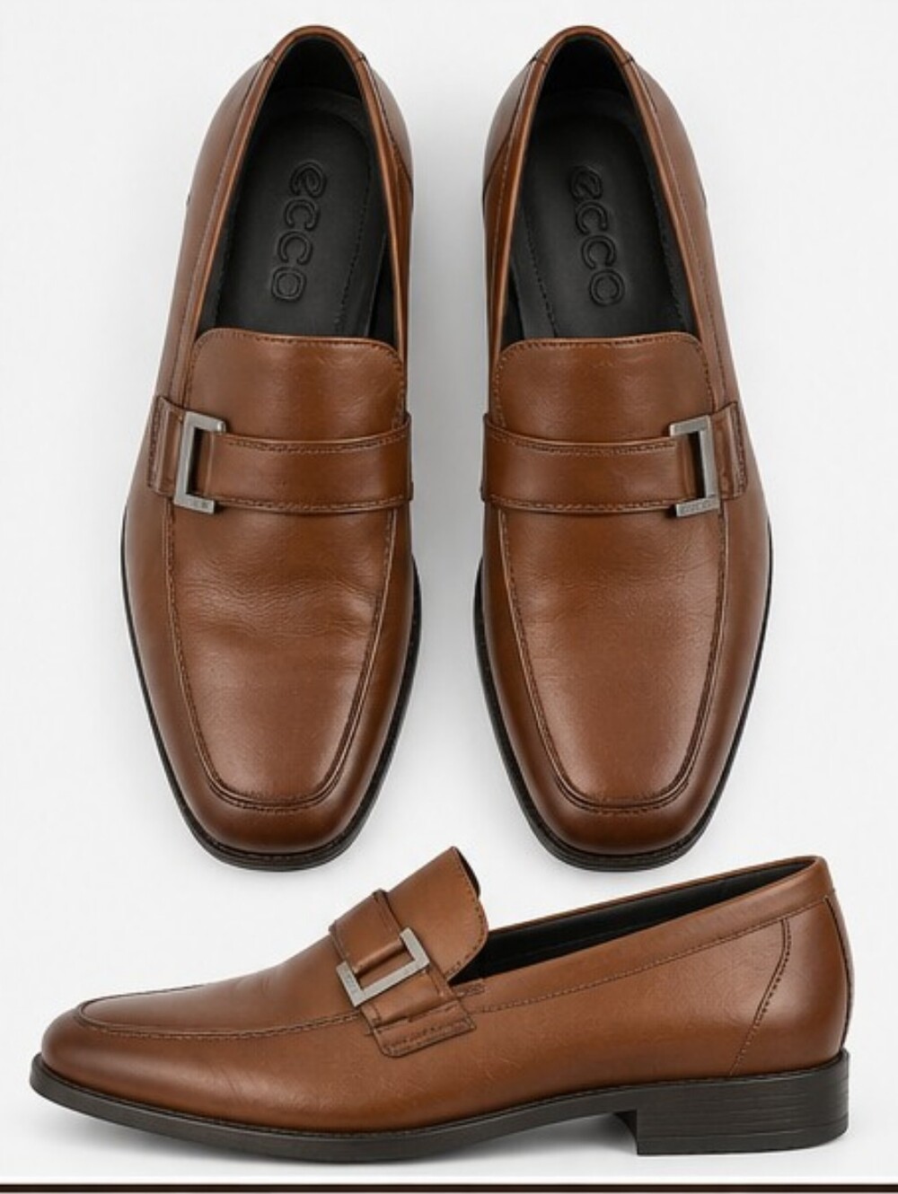 ECCO Men’s Brown Loafers Size 45 EU Made in Slovenia